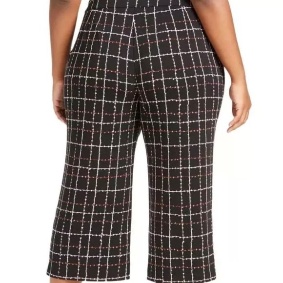 Alfani Womens Plus Plaid Belt Culottes Pants 18W - Picture 2 of 6